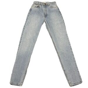 American Apparel High Waist Jeans Womens 26 Light Wash Straight Retro Style